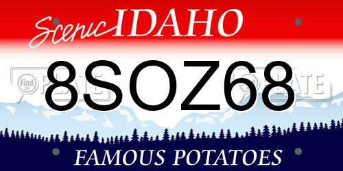 8SOZ68 Idaho License Plate