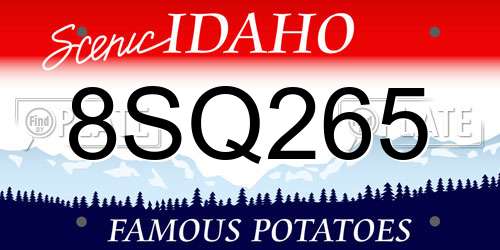 8SQ265 Idaho License Plate