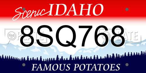 8SQ768 Idaho License Plate