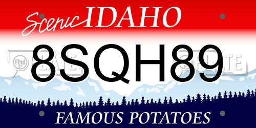 8SQH89 Idaho License Plate