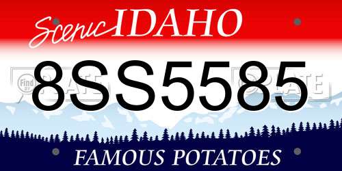 8SS5585 Idaho License Plate