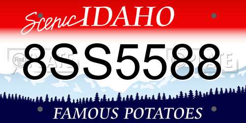 8SS5588 Idaho License Plate