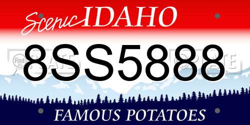8SS5888 Idaho License Plate