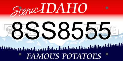 8SS8555 Idaho License Plate