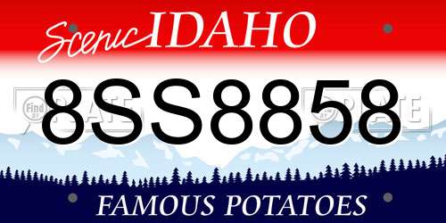 8SS8858 Idaho License Plate
