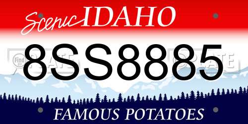8SS8885 Idaho License Plate