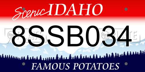 8SSB034 Idaho License Plate