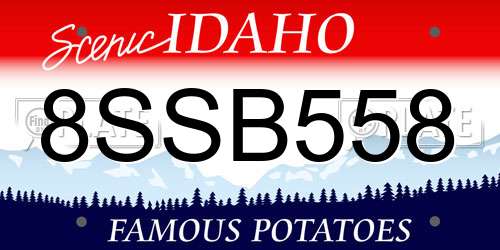 8SSB558 Idaho License Plate