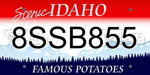 8SSB855 Idaho License Plate
