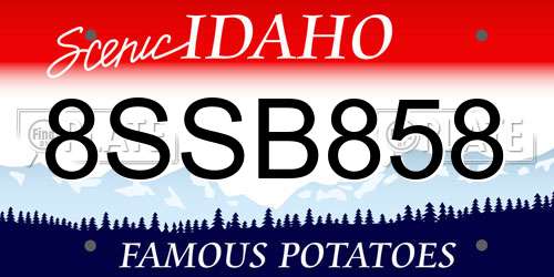 8SSB858 Idaho License Plate