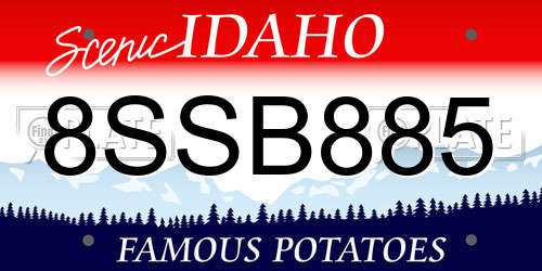 8SSB885 Idaho License Plate