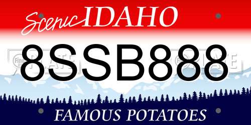 8SSB888 Idaho License Plate