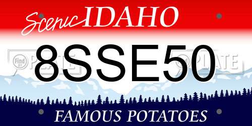 8SSE50 Idaho License Plate