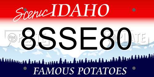 8SSE80 Idaho License Plate