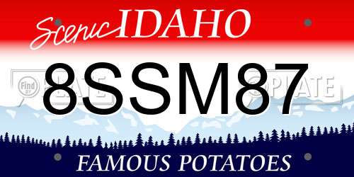 8SSM87 Idaho License Plate
