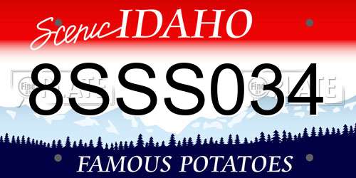 8SSS034 Idaho License Plate