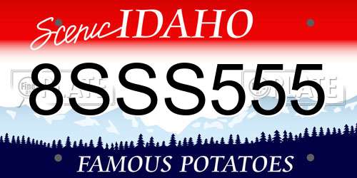 8SSS555 Idaho License Plate