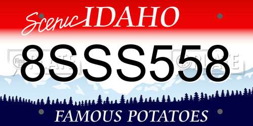 8SSS558 Idaho License Plate