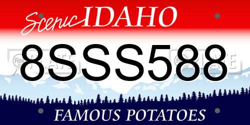 8SSS588 Idaho License Plate