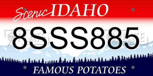 8SSS885 Idaho License Plate