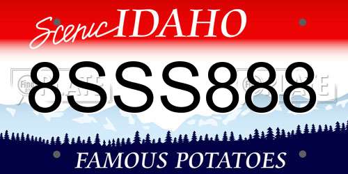 8SSS888 Idaho License Plate