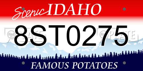 8ST0275 Idaho License Plate