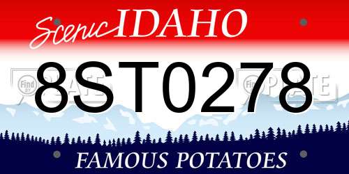 8ST0278 Idaho License Plate