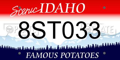 8ST033 Idaho License Plate