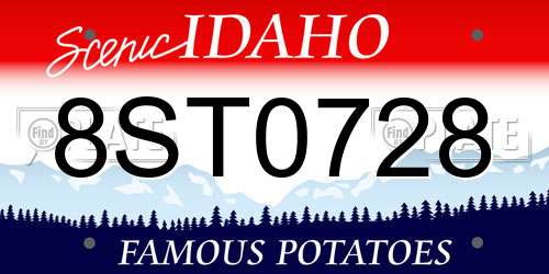 8ST0728 Idaho License Plate