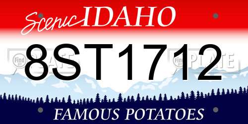 8ST1712 Idaho License Plate