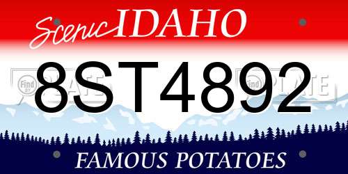 8ST4892 Idaho License Plate