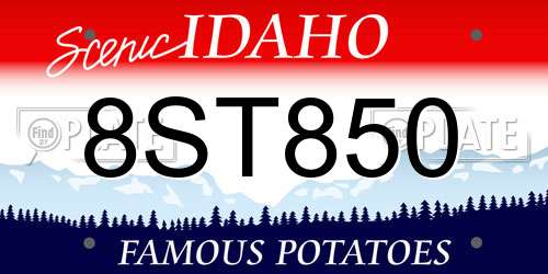 8ST850 Idaho License Plate