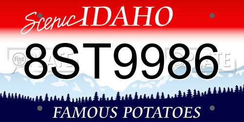 8ST9986 Idaho License Plate