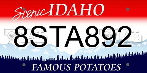 8STA892 Idaho License Plate