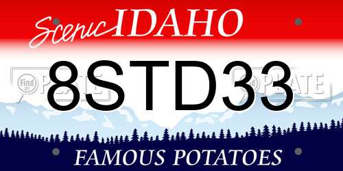 8STD33 Idaho License Plate