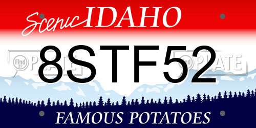 8STF52 Idaho License Plate