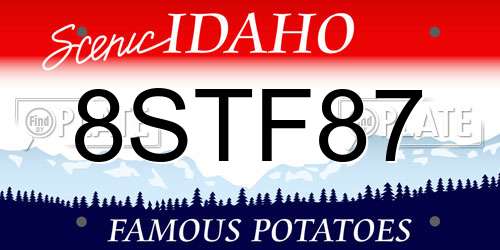 8STF87 Idaho License Plate