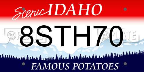 8STH70 Idaho License Plate