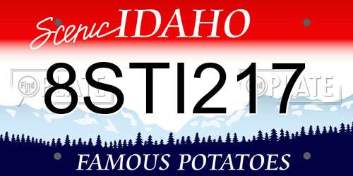 8STI217 Idaho License Plate