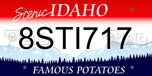 8STI717 Idaho License Plate