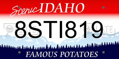 8STI819 Idaho License Plate