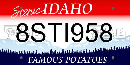 8STI958 Idaho License Plate