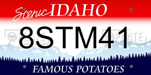8STM41 Idaho License Plate