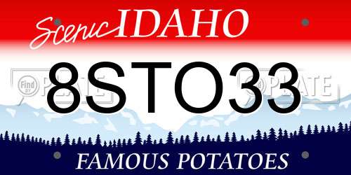 8STO33 Idaho License Plate