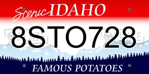 8STO728 Idaho License Plate