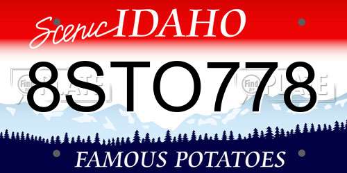 8STO778 Idaho License Plate