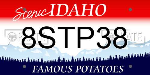 8STP38 Idaho License Plate
