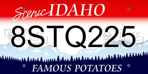 8STQ225 Idaho License Plate