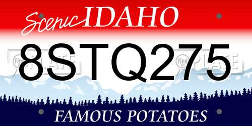 8STQ275 Idaho License Plate