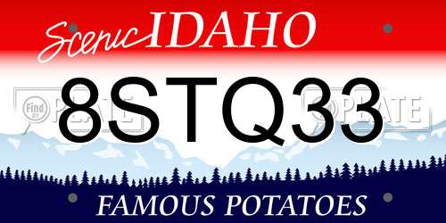 8STQ33 Idaho License Plate